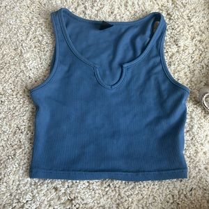 shein ribbed v shaped tank top